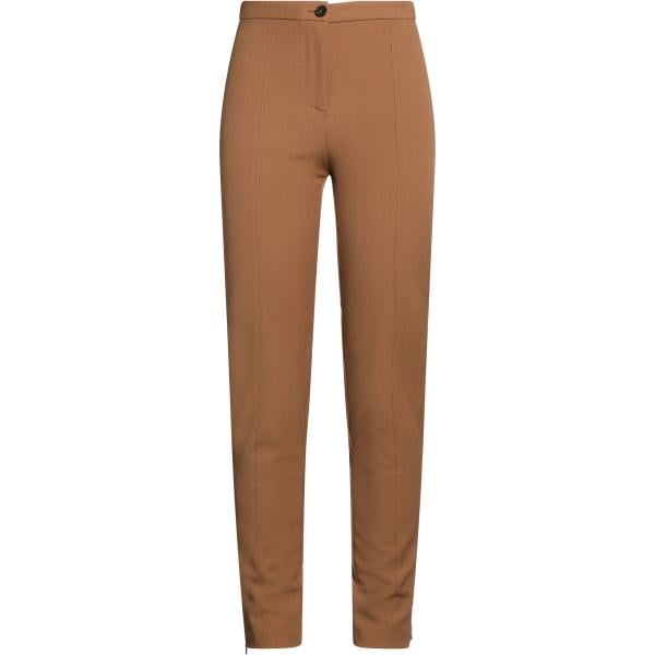 Pantaloni skinny da donna in marrone scuro con zip in viscosa Pinko