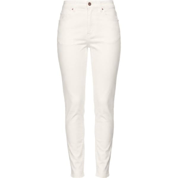 Pantaloni skinny da donna in bianco neve cinque tasche a vita alta con zip in cotone AVANTGAR DENIM by EUROPEAN CULTURE