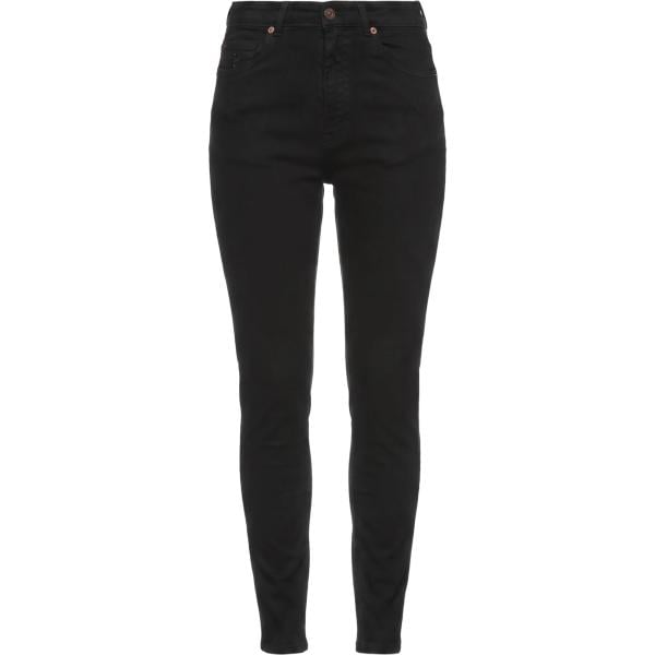 Pantaloni skinny da donna in nero pece cinque tasche con zip in cotone European Culture European Culture
