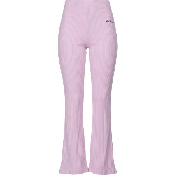 Leggings da donna forma svasata in viola chiaro con stampe lavorato a maglia a vita alta in cotone GAëLLE Paris GAëLLE Paris