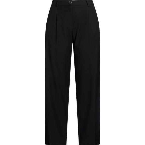 Pantaloni da donna in nero pece plissè a vita alta con zip in lana Armani Exchange Armani Exchange
