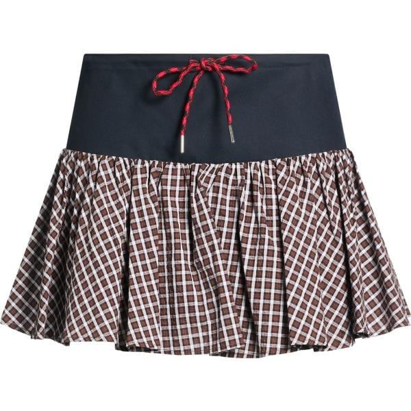 Minigonna da donna in marrone scuro scozzese corto Sandro Sandro