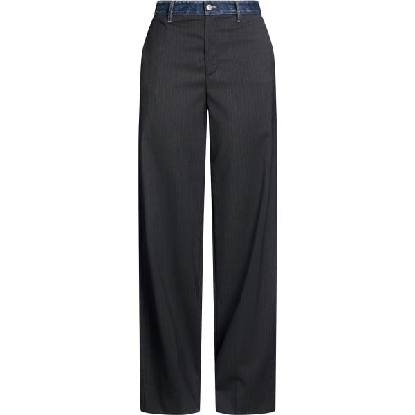 Jeans da donna in nero pece a righe a vita alta con zip in denim Dsquared2 Dsquared2
