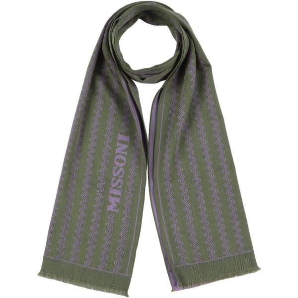 Sciarpa da donna in verde oliva con stampe in lana Missoni Missoni
