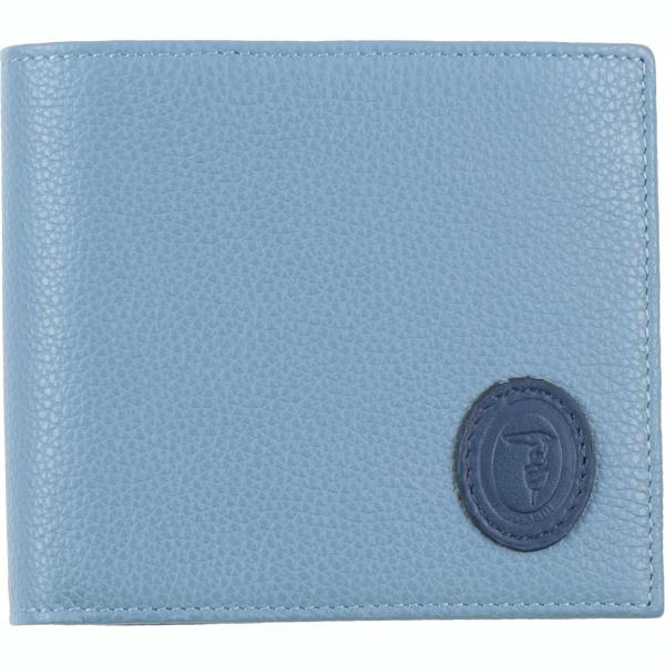 portafogli Trussardi blu tinta unita