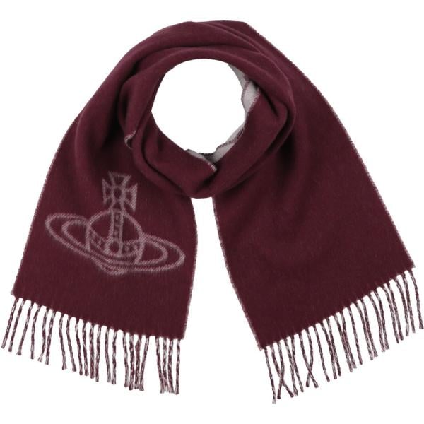 Sciarpa da donna in bordeaux con frange in lana Vivienne Westwood Vivienne Westwood