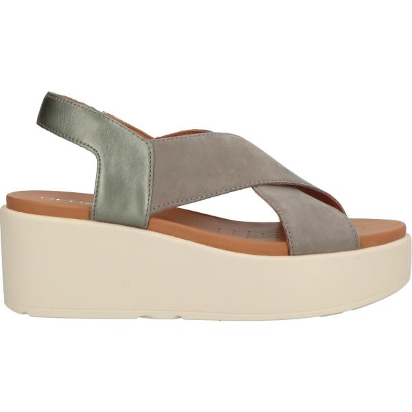 sandali in pelle Geox verde tinta unita