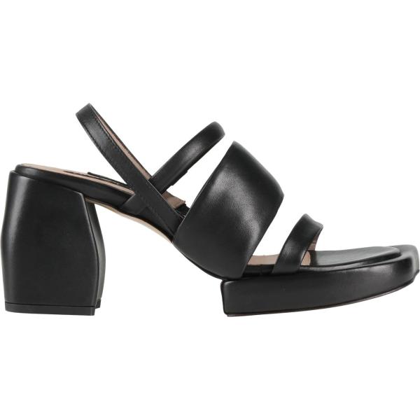 sandali in pelle Malloni nero tinta unita