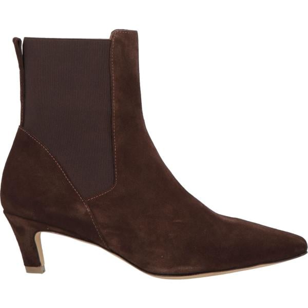 Stivaletti chelsea da donna in marrone scuro effetto scamosciato con tacco a punta in pelle Bibi Lou Bibi Lou