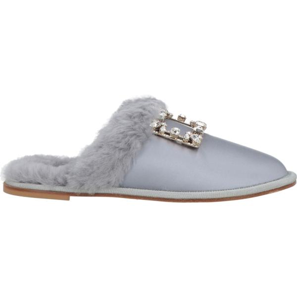 Pantofole da donna in bianco neve senza tacco a punta tonda Roger Vivier