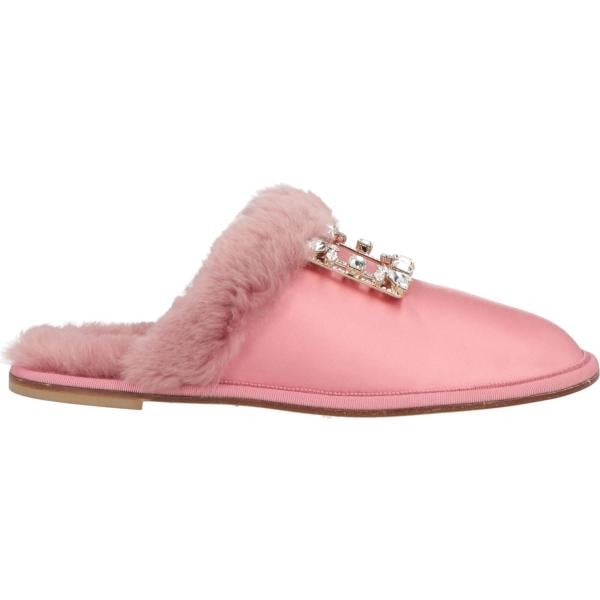 Pantofole da donna in bianco neve senza tacco a punta tonda Roger Vivier