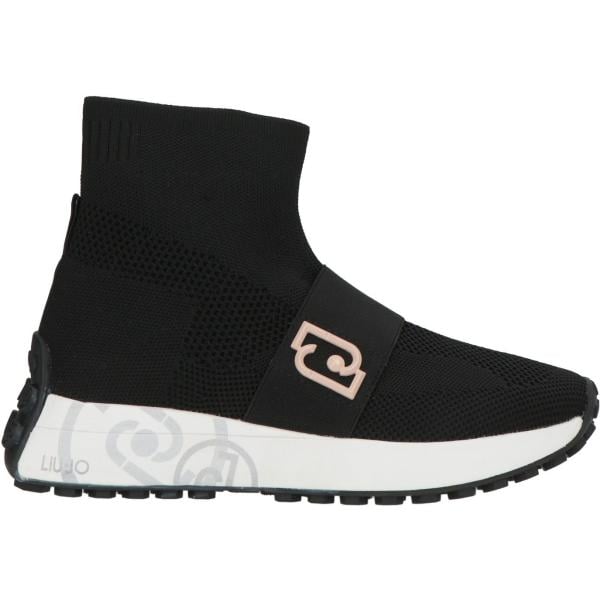 Sneakers da donna in nero pece lavorato a maglia a punta tonda Liu •Jo Liu •Jo