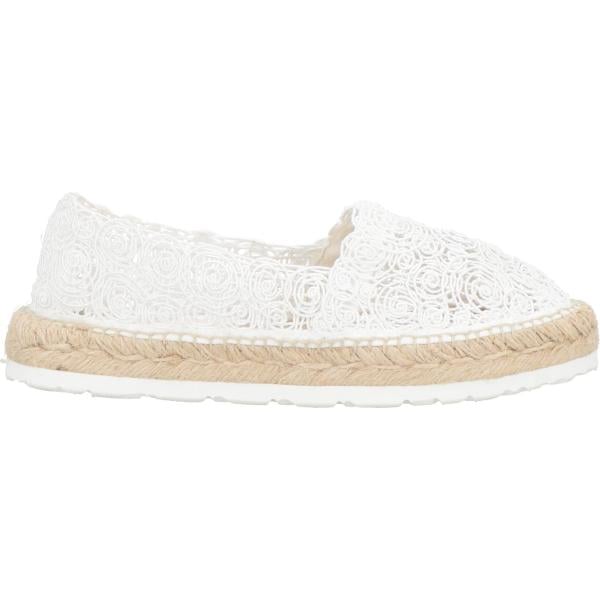 Espadrillas da donna in bianco neve con pizzo senza tacco a punta tonda Fabi