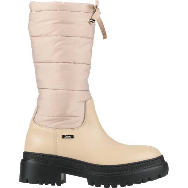 Stivali da neve da donna in beige sabbia con tacco squadrato neve a punta tonda Herno Herno