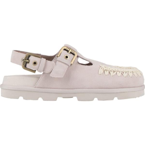 Ballerine da donna in grigio chiaro effetto scamosciato a punta tonda slingback in pelle Mou Mou