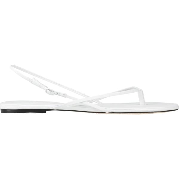 Infradito da donna in bianco neve a punta tonda slingback in pelle Studio Amelia