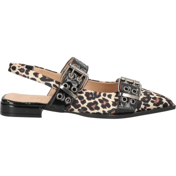 Décolleté da donna in bianco neve animalier con tacco a punta slingback in pelle Ovyé Ovyé