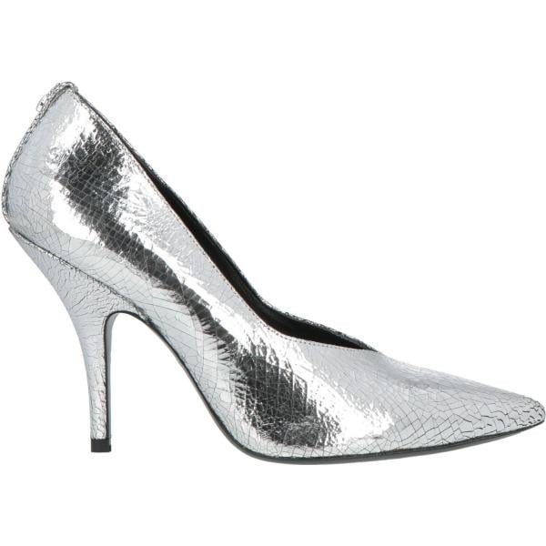 Décolleté da donna in grigio chiaro effetto laminato con tacco a punta in pelle Patrizia Pepe Patrizia Pepe