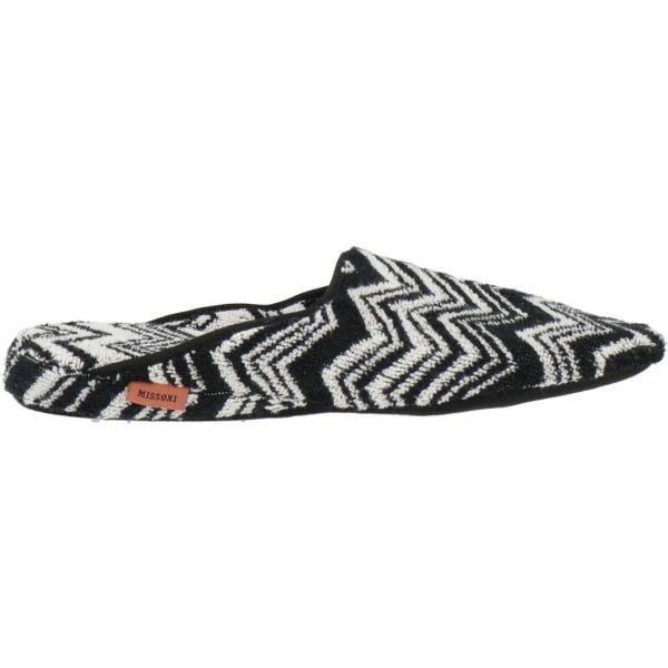 Pantofole da donna in bianco neve con stampe a punta tonda Missoni Home