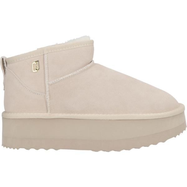 Stivaletti da donna in beige sabbia effetto scamosciato platform a punta tonda Liu •Jo