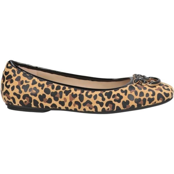 Ballerine da donna in bianco neve animalier effetto scamosciato a punta quadrata in pelle Pinko Pinko