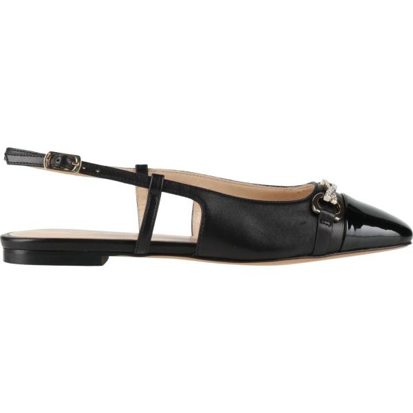 Ballerine da donna in bianco neve a punta quadrata slingback in pelle Baldinini