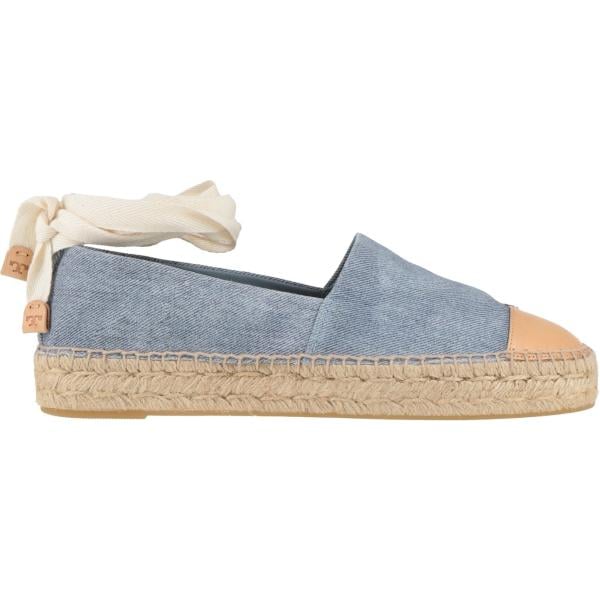 Espadrillas da donna in grigio chiaro a punta tonda in pelle Tory Burch Tory Burch
