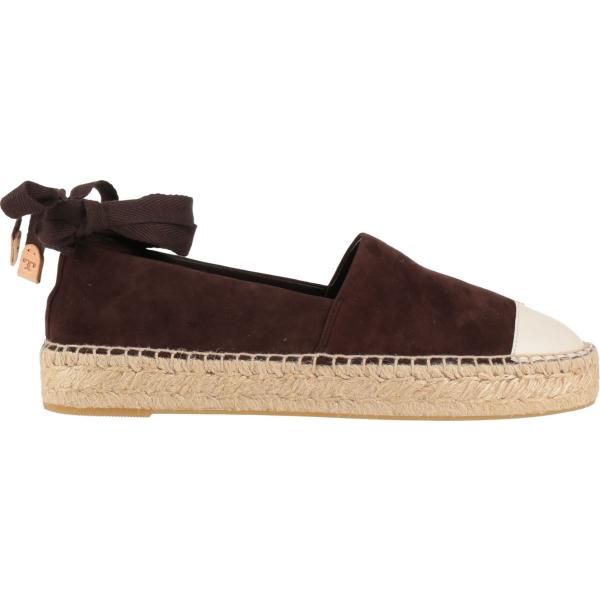 Espadrillas da donna effetto scamosciato a punta tonda con lacci in pelle Tory Burch