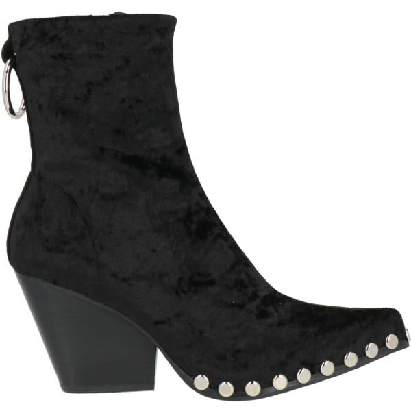 Stivaletti texani da donna in nero pece con tacco a punta con zip in pelle Jeffrey Campbell Jeffrey Campbell