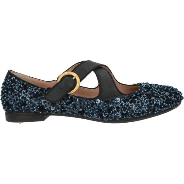 Ballerine da donna in bianco neve con paillettes a punta tonda in pelle Malìparmi