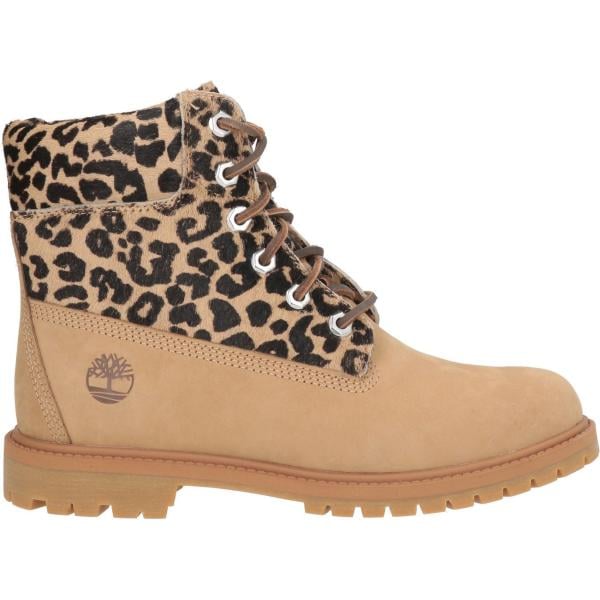Stivaletti da donna con stringhe in marrone chiaro animalier a punta tonda Timberland Timberland