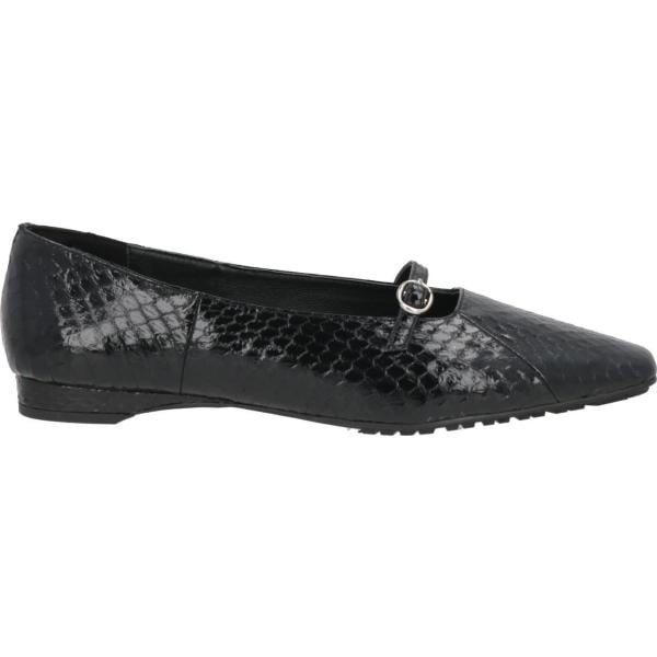Ballerine da donna in bianco neve animalier a punta quadrata con fibbia in pelle Sebas. Sebas.