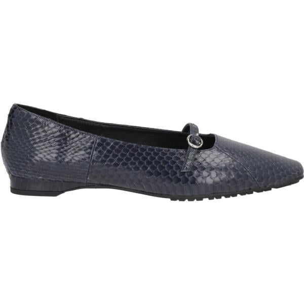 Ballerine da donna in bianco neve animalier a punta quadrata con fibbia in pelle Sebas. Sebas.