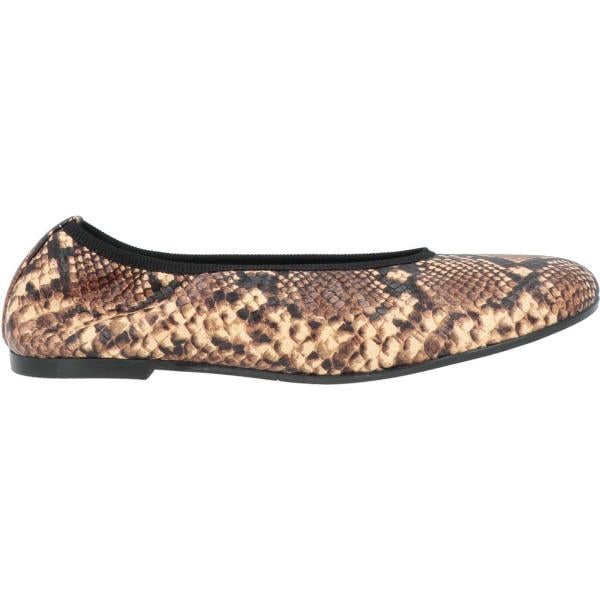 Ballerine da donna in bianco neve animalier a punta tonda in pelle Ras Ras
