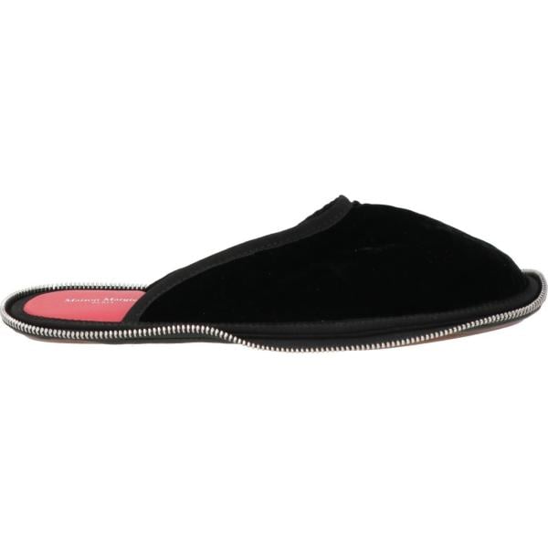 Pantofole da donna in bianco neve a punta tonda in velluto Maison Margiela