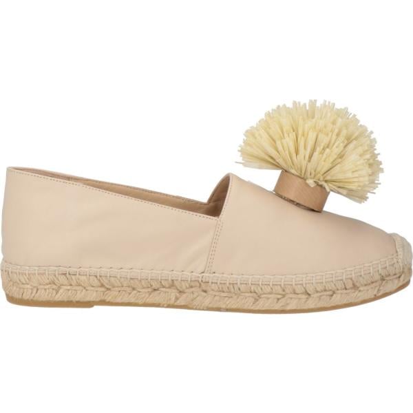 Espadrillas da donna in beige sabbia a punta tonda in pelle Paloma Barceló