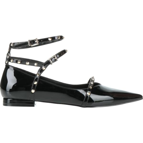 Ballerine da donna in bianco neve con borchie a punta con cinturino Just Cavalli