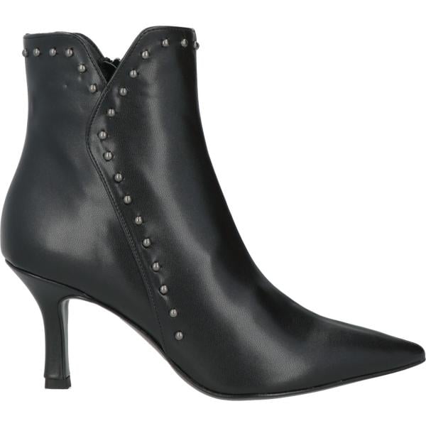 Stivaletti da donna in grigio scuro con borchie con tacco rocchetto a punta con zip Nila & Nila