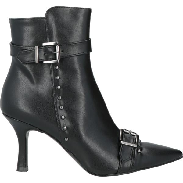 Stivaletti da donna in grigio scuro con borchie con tacco rocchetto a punta con zip Nila & Nila