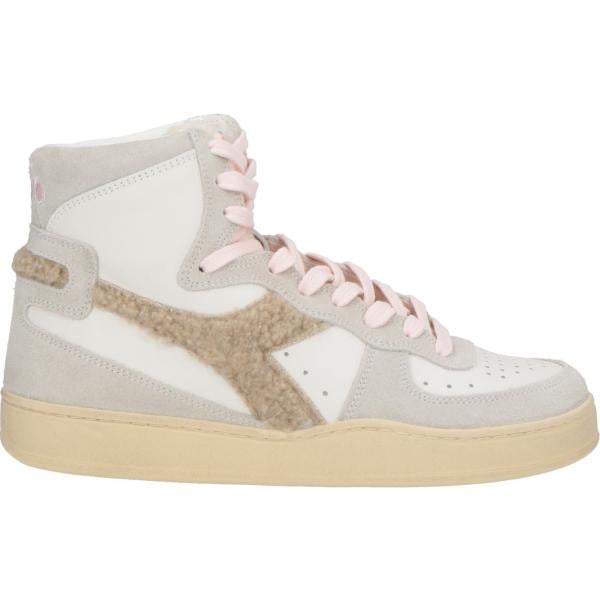 Sneakers alte da donna in beige sabbia effetto scamosciato a punta tonda con lacci in pelle Diadora Heritage Diadora Heritage