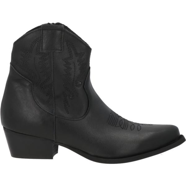 Stivaletti texani da donna in nero pece con tacco a punta con zip in pelle Divine Follie Divine Follie
