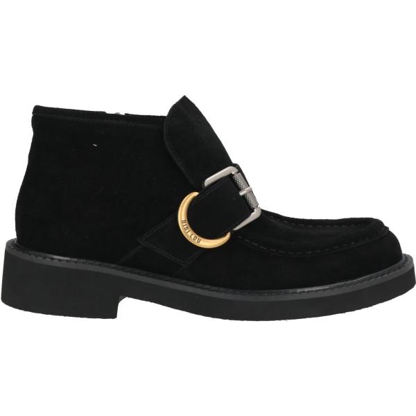 Stivaletti da donna in nero pece effetto scamosciato con tacco a punta tonda con zip in pelle Bibi Lou