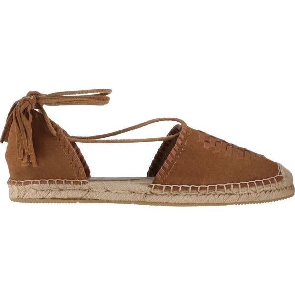 Espadrillas da donna in bianco neve effetto scamosciato a punta tonda con lacci in pelle Isabel Marant