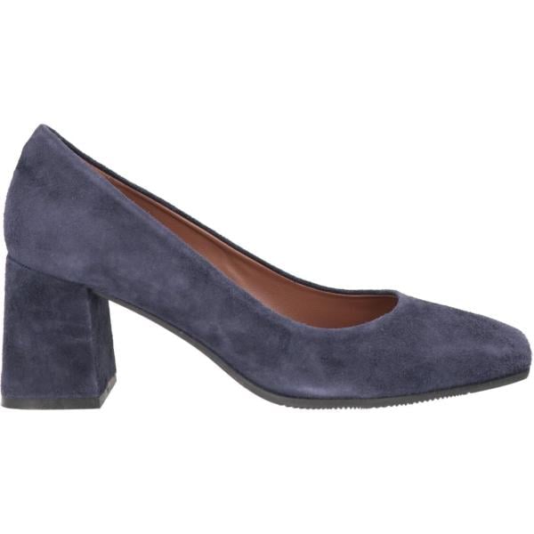Décolleté da donna in blu scuro effetto scamosciato con tacco a punta quadrata in pelle Le Mat Jeanmarc Le Mat Jeanmarc