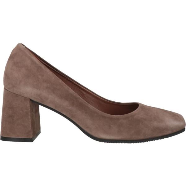 Décolleté da donna in marrone chiaro effetto scamosciato con tacco a punta quadrata in pelle Le Mat Jeanmarc Le Mat Jeanmarc