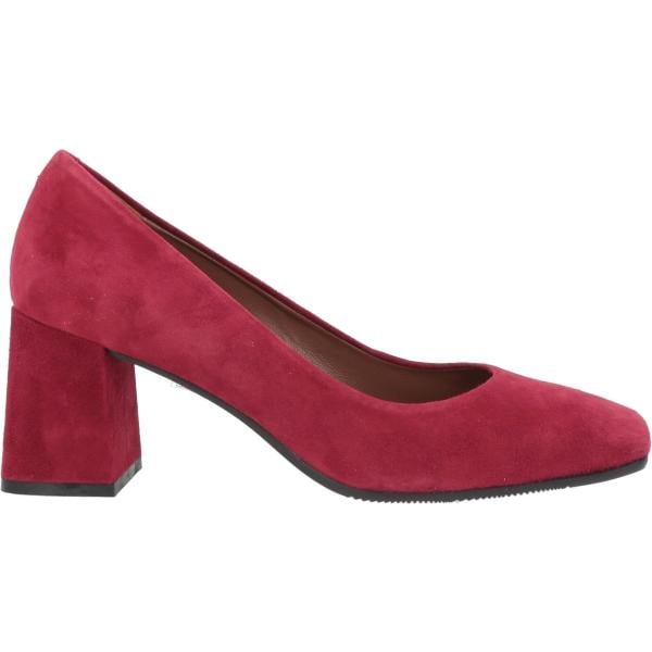 Décolleté da donna in bordeaux effetto scamosciato con tacco a punta quadrata in pelle Le Mat Jeanmarc Le Mat Jeanmarc
