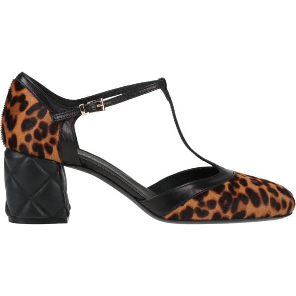Décolleté da donna in bianco neve animalier con tacco a punta tonda con cinturino in pelle Roberto Festa Roberto Festa