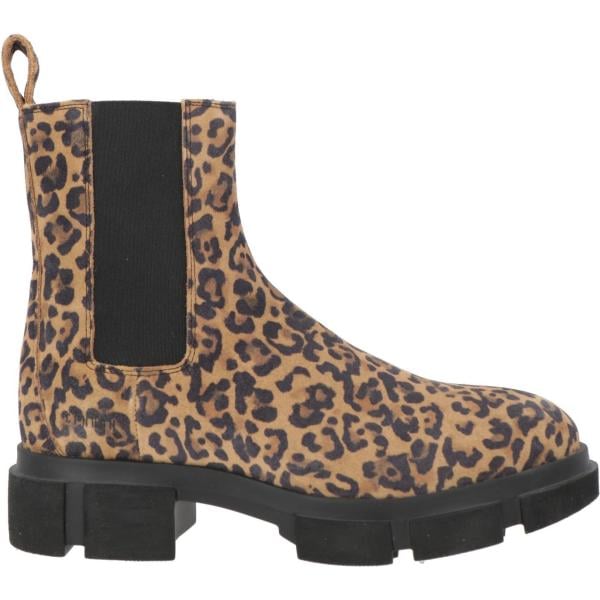 Stivaletti chelsea da donna in grigio scuro animalier effetto scamosciato con tacco squadrato a punta tonda in pelle Copenhagen Studios Copenhagen Studios
