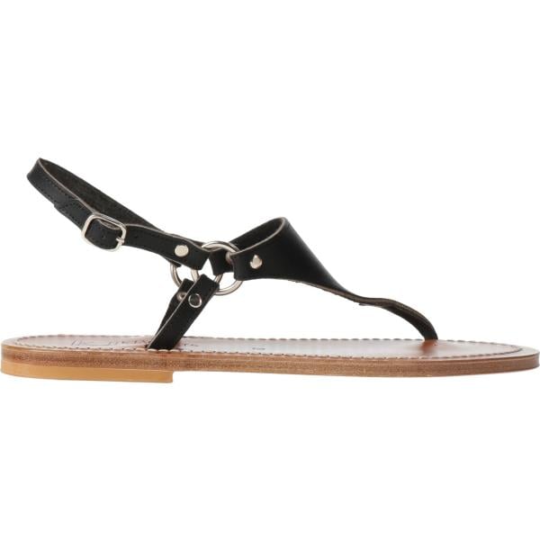 Infradito da donna in bianco neve a punta tonda slingback in pelle K.jacques St. Tropez