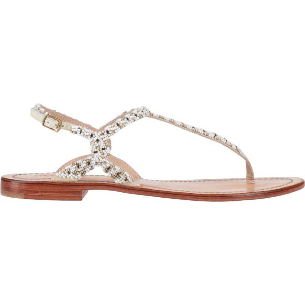 Infradito da donna in bianco neve con perle a punta tonda slingback in pelle Malìparmi